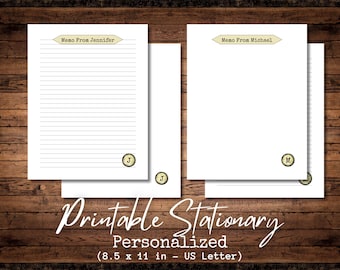 Personalisiertes druckbares Briefpapier | Jahrgang | Schreibmaschine| Gefüttert| Ungefüttert | US Letter | Digitaler Download