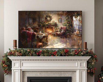 Impressionistischer Weihnachtsabend - TV Art, Samsung Frame TV, Apple TV, Roku, Amazon Fire Stick