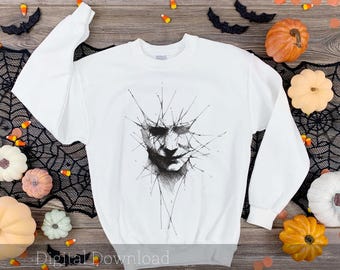 Horror Face | Halloween PNG, Sublimation PNG, Halloween Clip Art