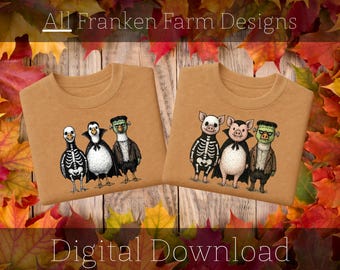 Alle Franken Farm Designs, Ganze Shop, Halloween PNG, Sublimation PNG, Halloween Clip Art