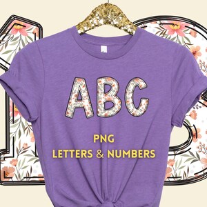 Spring Flowers Font | Doddle Letters | PNG Alphabet | PNG Font | Letter Download