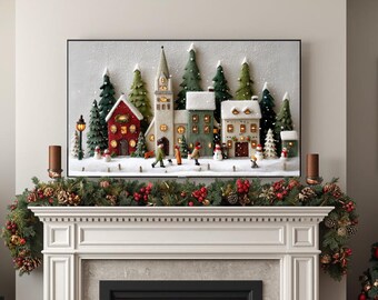 Gemütliches Weihnachtsdorf - TV Art, Samsung Frame TV, Apple TV, Roku, Amazon Fire Stick