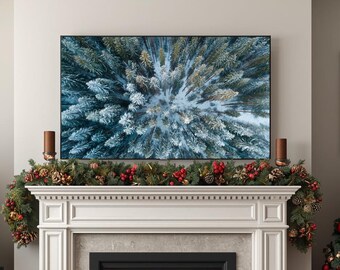 Verschneiter Kiefernwald - TV Art, Samsung Frame TV, Apple TV, Roku, Amazon Fire Stick