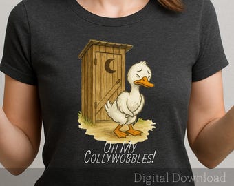 Collywobbles, Lustig Vintage, Retro, Tier, Ente Grafik, Cottagecore, Töpfchen Tanz