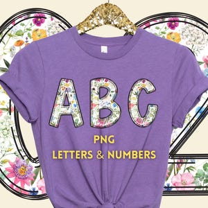 Spring Flowers Font | Doddle Letters | PNG Alphabet | PNG Font | Letter Download