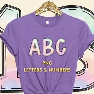 Spring Pastel Font | Doddle Letters | PNG Alphabet | PNG Font | Letter Download