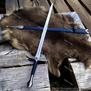 Espada Glamdring de Gandalf con placa de pared Réplica de espada larga de El Señor de los Anillos, espadas de fantasía Cosplay LOTR Regalos del Día del Padre Regalo de disfraz BF