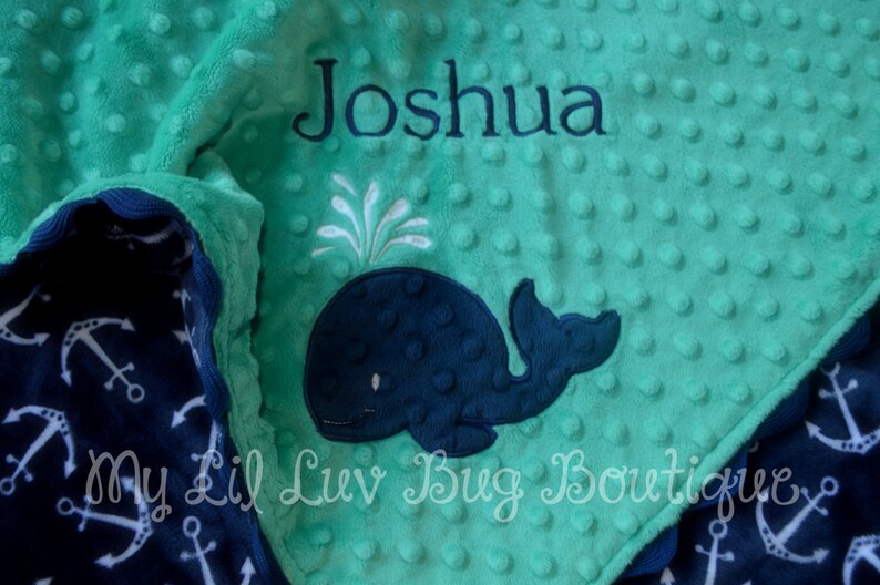 Personalized name baby blanket whale baby blanket with Etsy