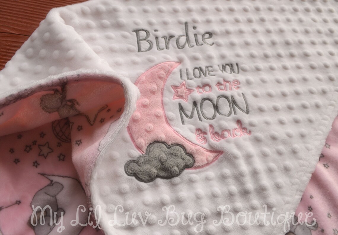 Baby Blankets Personalized I Love You to the Moon and Back Etsy