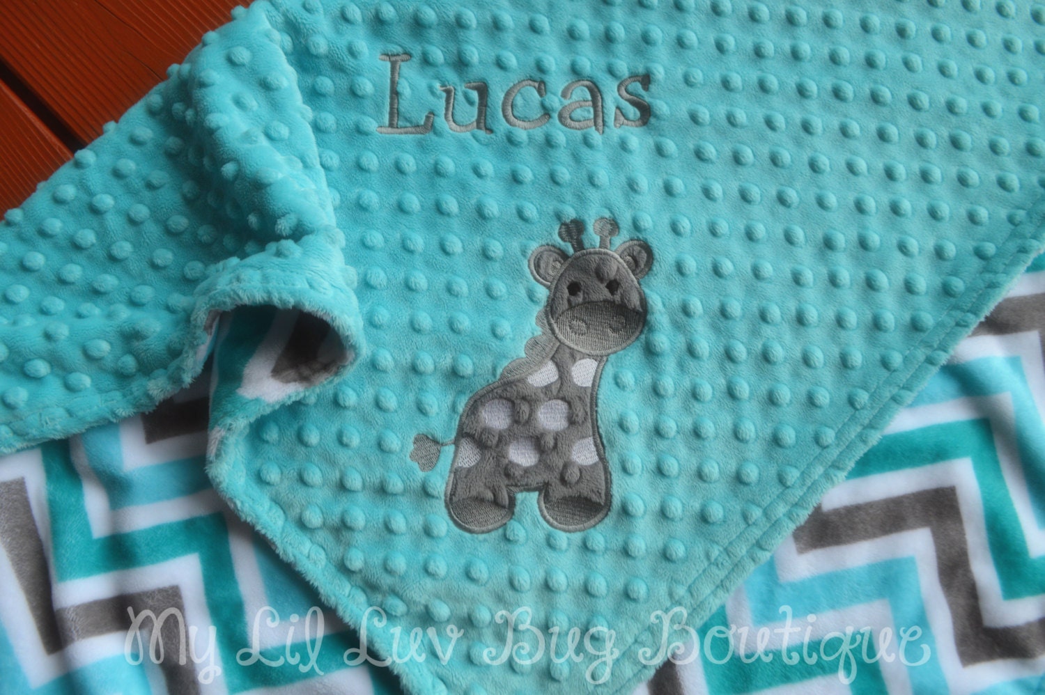 Baby Giraffe Blanket Personalized With Name Giraffe Baby Etsy