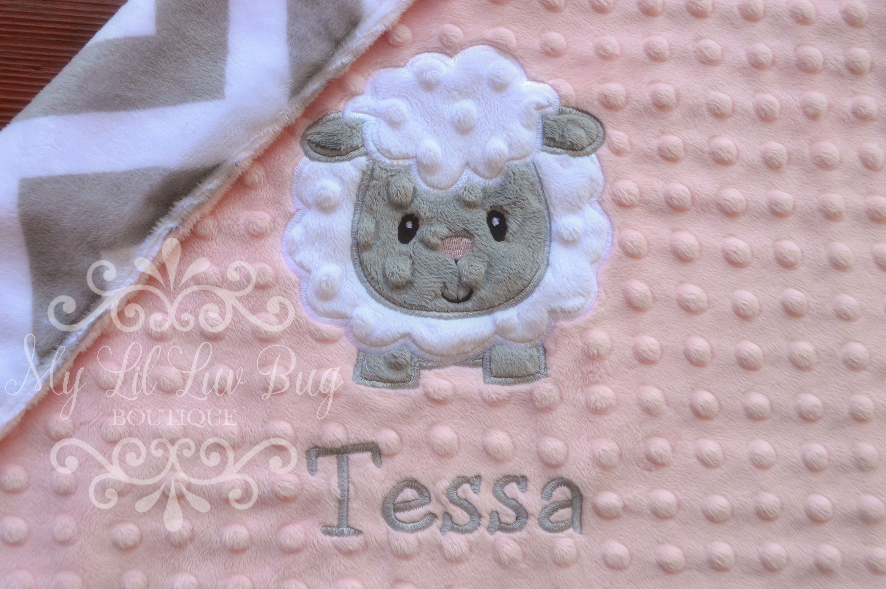 Personalized baby blanket minky lamb sheep baby blanket Etsy