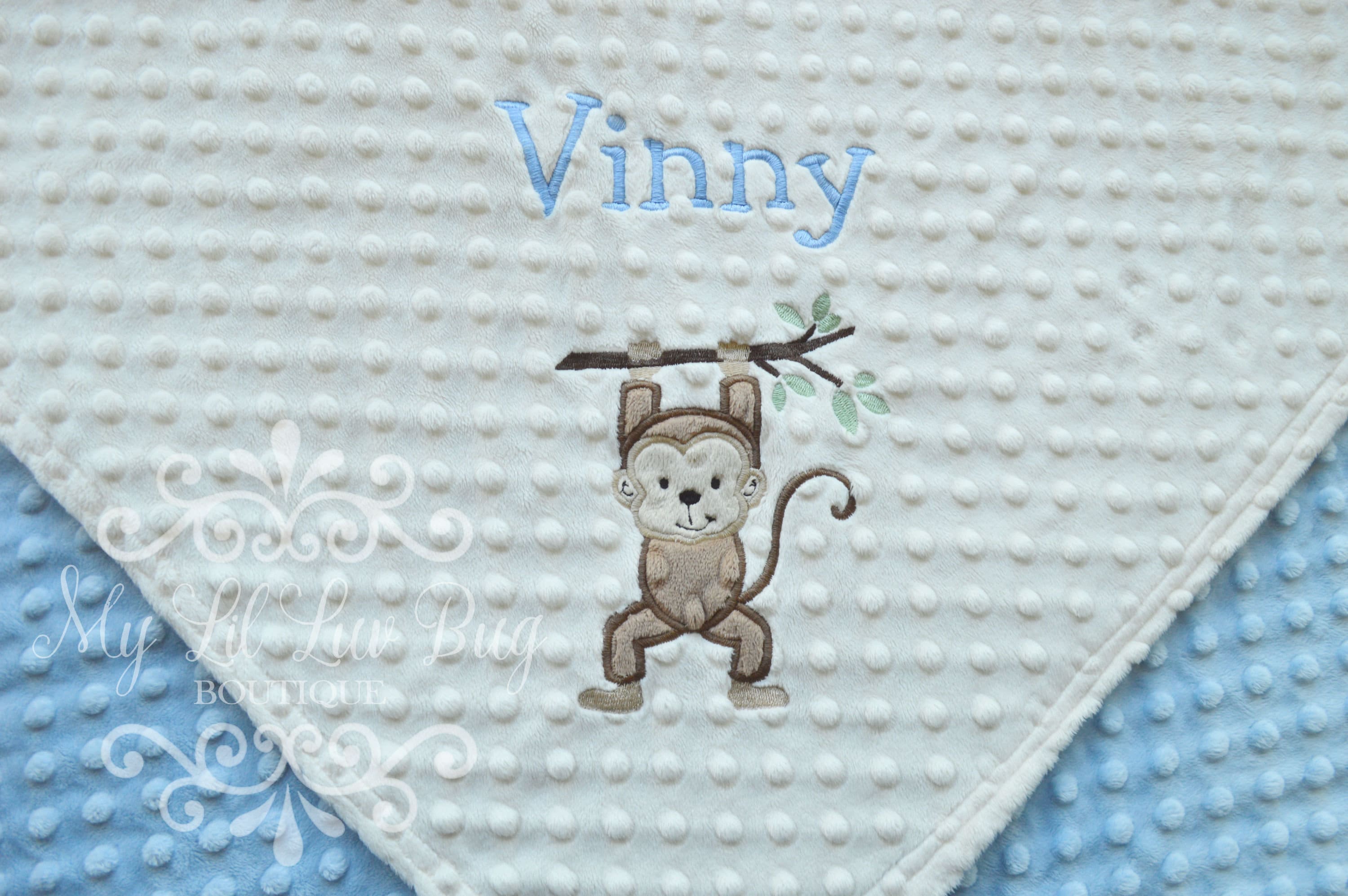 Personalized baby blanket with name monkey baby blanket with Etsy