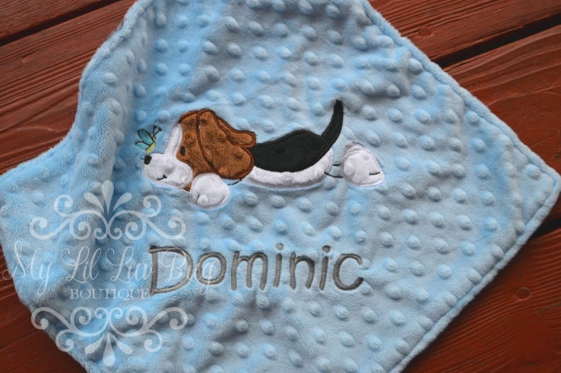 Personalized Baby Blanket Baby Boy Beagle Puppy Dog Blanket Etsy