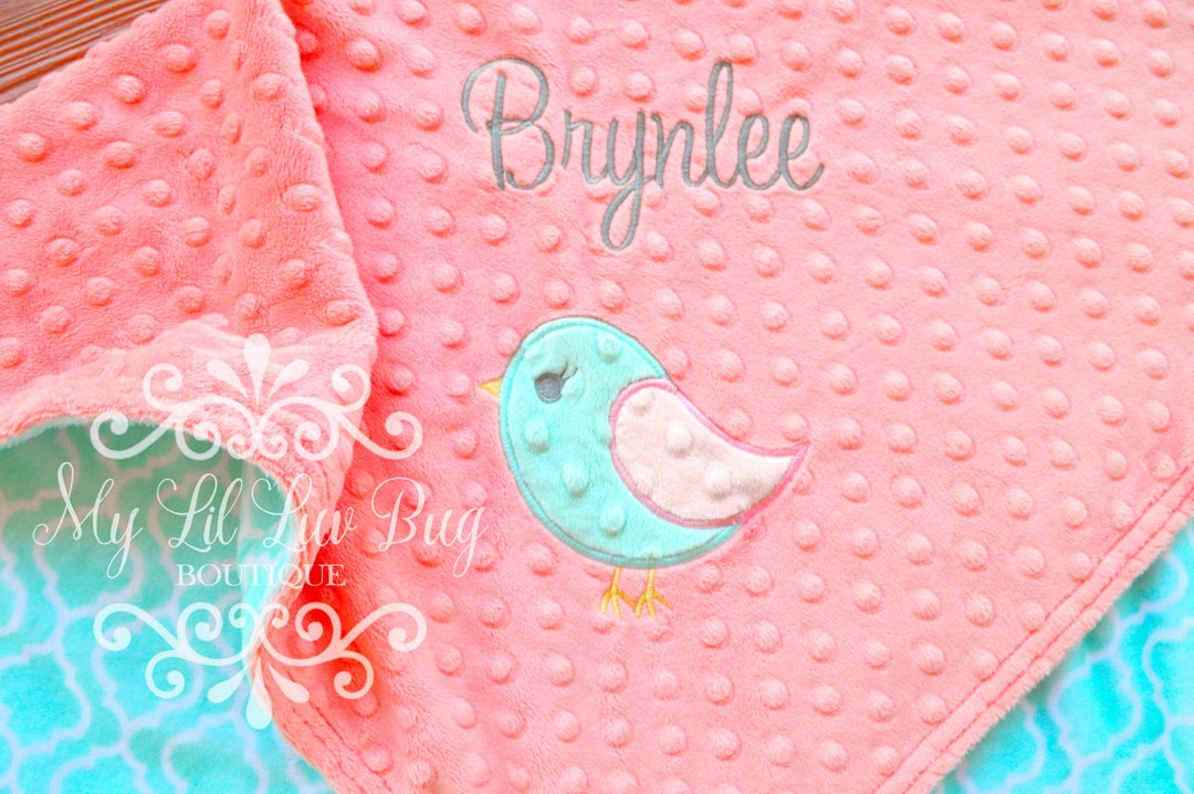 Personalized Baby Blanket Bird Baby Blanket Baby Gifts Personalized