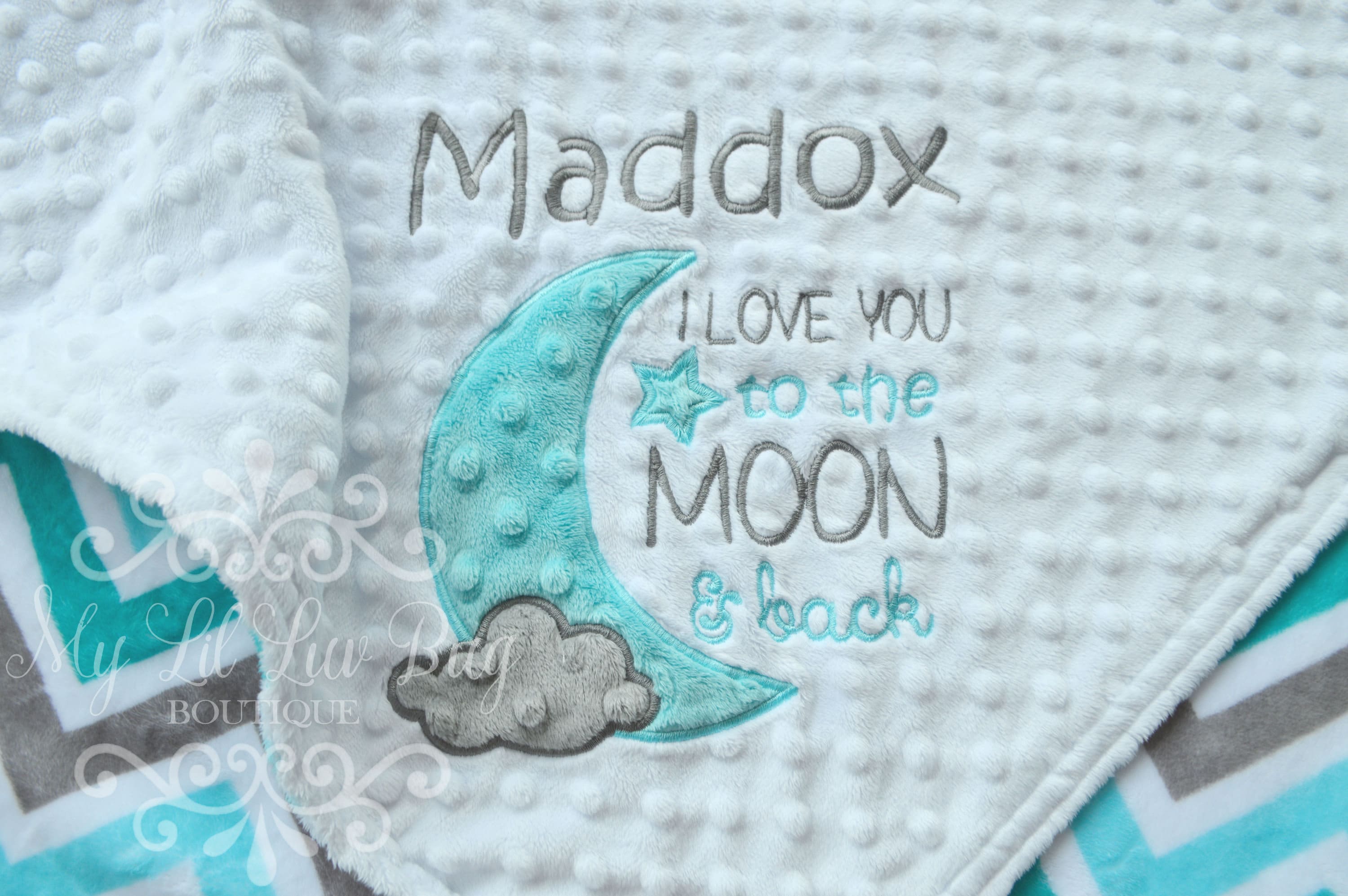 Baby blankets personalized I love you to the moon and back Etsy