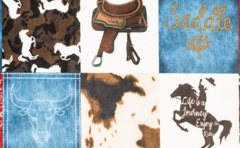 Personalized country western boy boots and hat baby blanket minky cowboy rodeo horse farm embroidered stroller custom monogrammed image 4