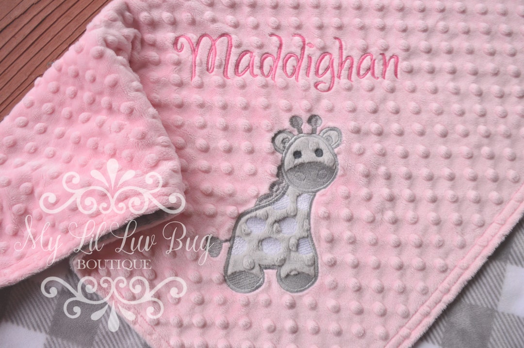 Baby Giraffe Blanket Personalized With Name Giraffe Baby Blanket