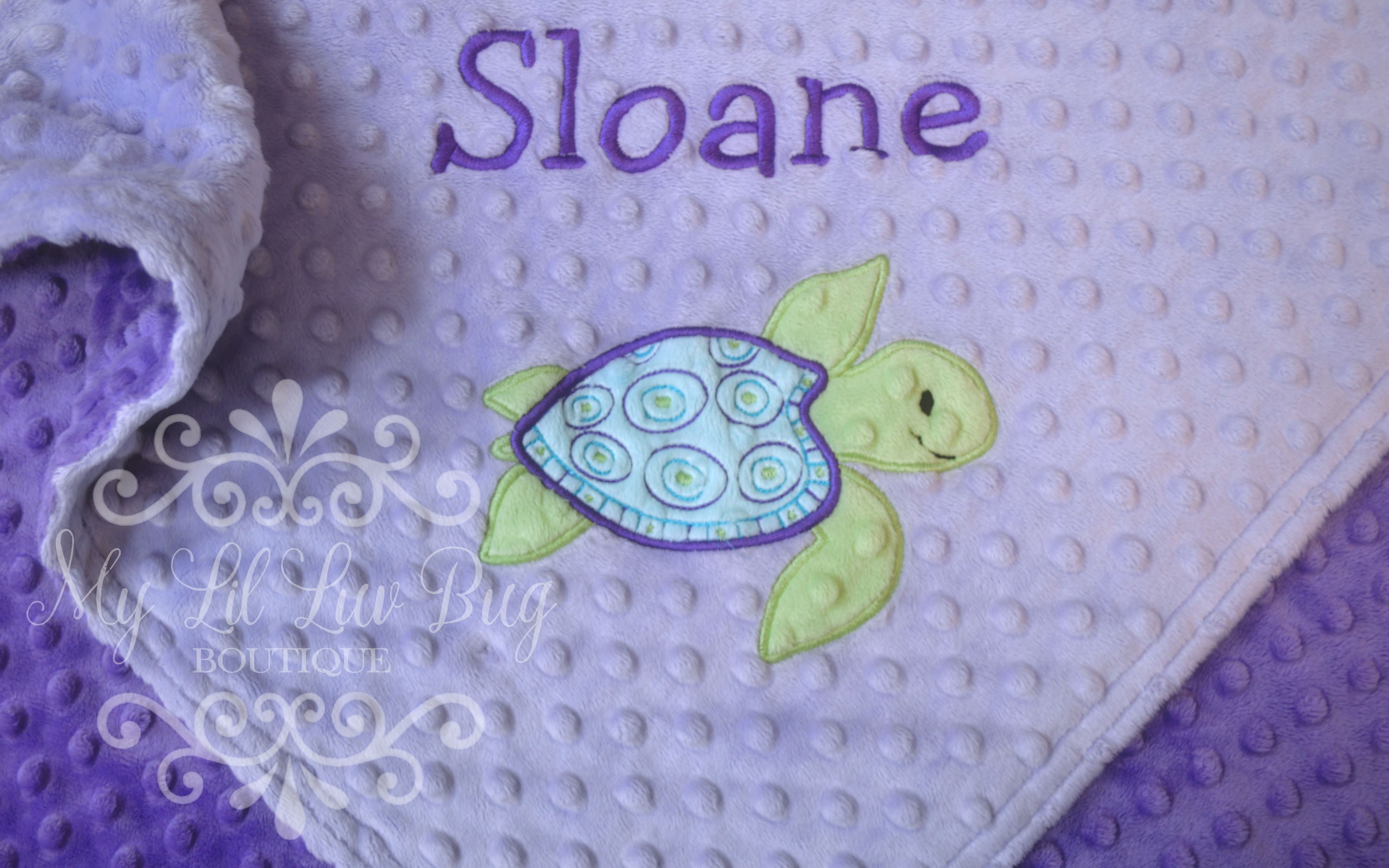 Sea Turtle Baby Blanket With Name - Personalized Baby Blanket - Sea ...