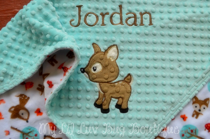 Deer Baby Blanket Baby Blankets Personalized Baby Girl Etsy