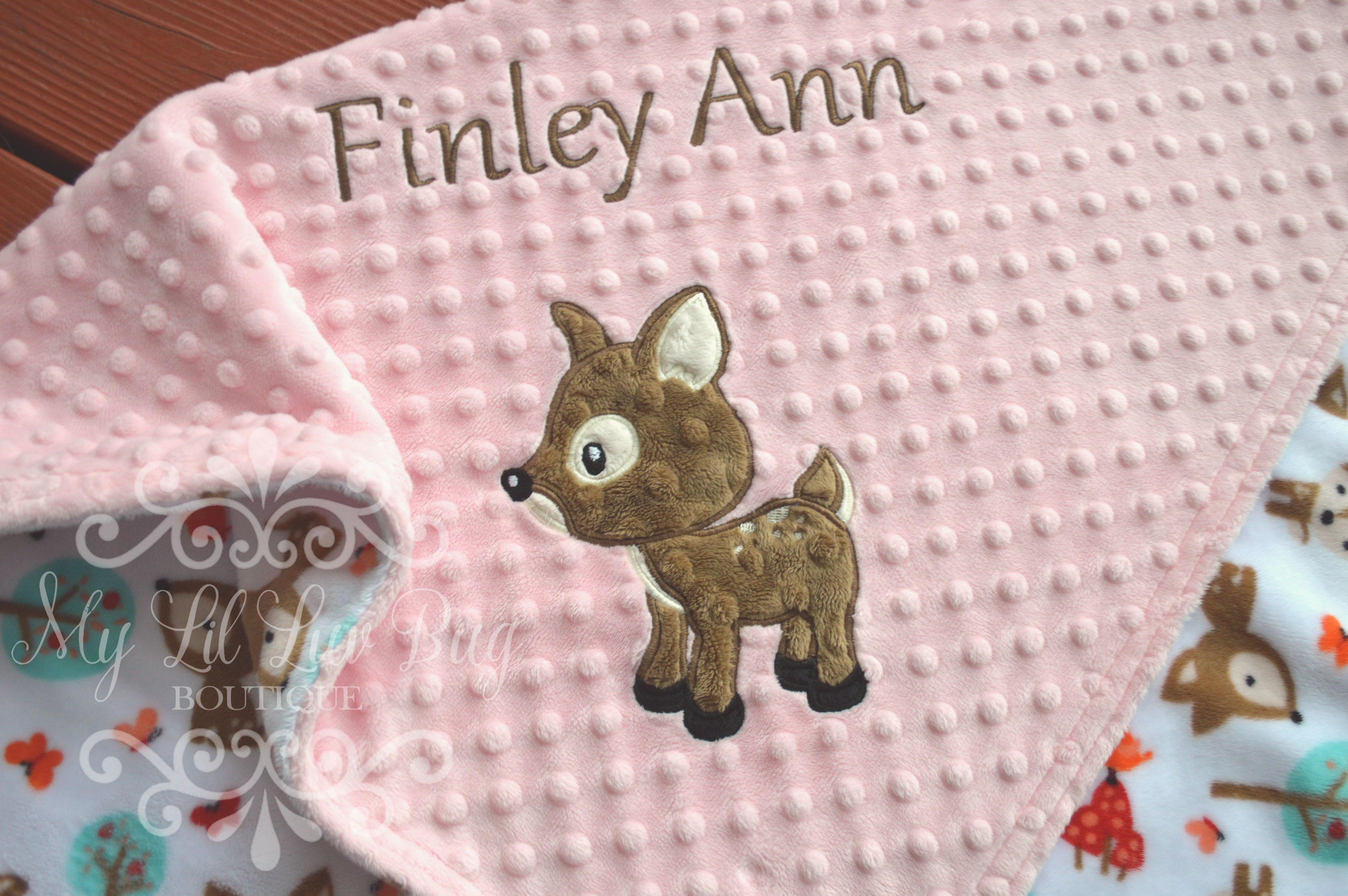 Deer Baby Blanket Baby Blankets Personalized Baby Girl Etsy