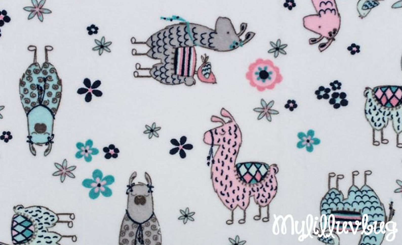 Baby Blankets Personalized Baby Girl Llama Blanket Name Etsy