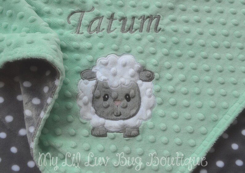 Personalized Baby Blanket With Name Lamb Baby Blanket Opal Etsy