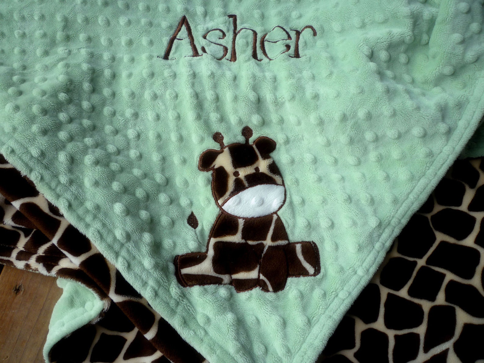 Minky baby Blanket Personalized giraffe baby blanket with Etsy