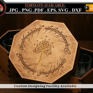 Unique christmas whiskey glasses set decanter lasercut wooden box, Personalized birthday gifts boyfriend groomsman custom engraved drinkware