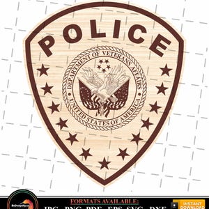 Police badge svg sheriff badge svg departments badges vector laser engraving, military badge svg silhouette cut file, custom badge services