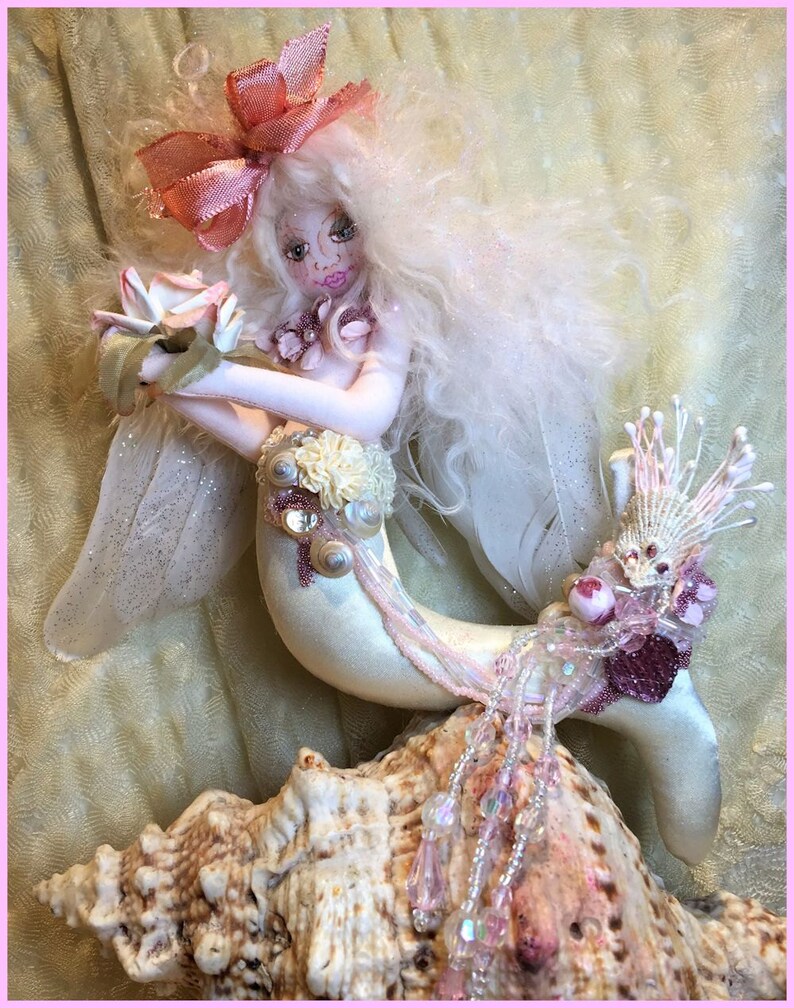 OOAK Mermaid Sea Angel Art Doll Soft Sculpture Cloth Mermaid Etsy
