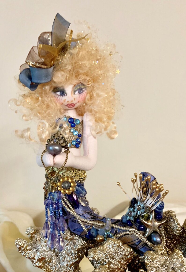OOAK Mermaid Art Doll Soft Sculpture Mermaid Sea Maiden Cloth Etsy