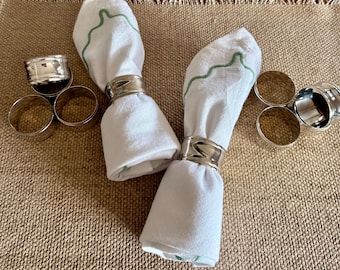 Set of 10 Vintage Audrey Silver Plate Napkin Rings | Classic Table Setting Decor