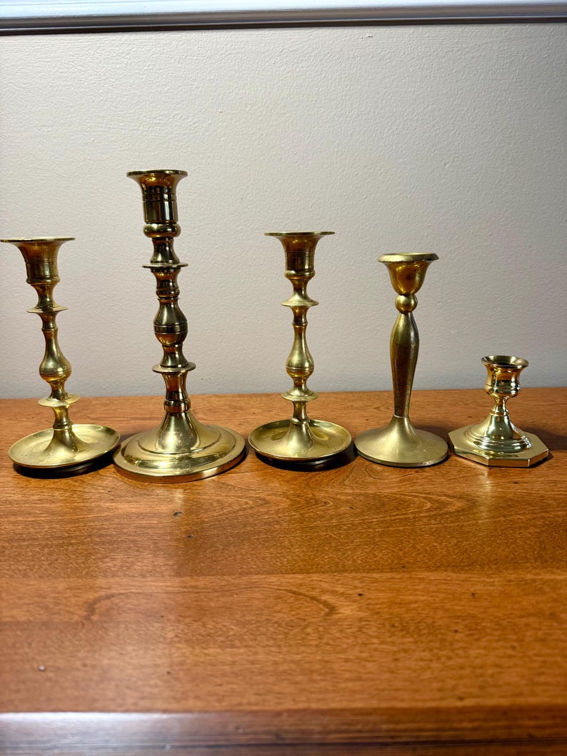 Your Choice- Vintage Brass Candlestick | Solid Brass Candle Holder | Classic Traditional Home Decor image 3