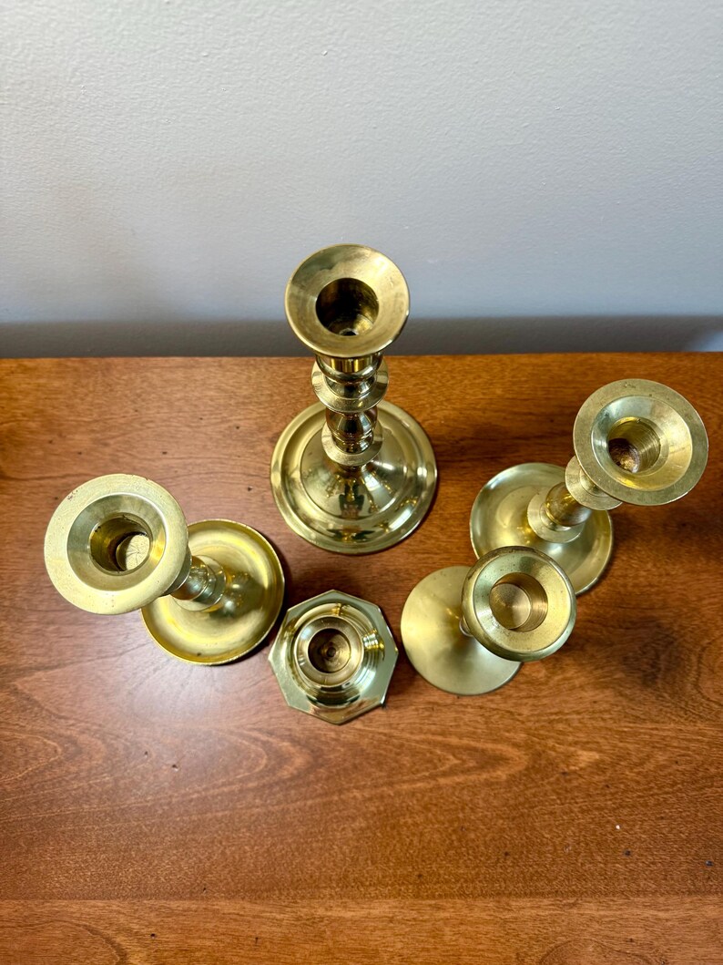 Your Choice- Vintage Brass Candlestick | Solid Brass Candle Holder | Classic Traditional Home Decor image 4