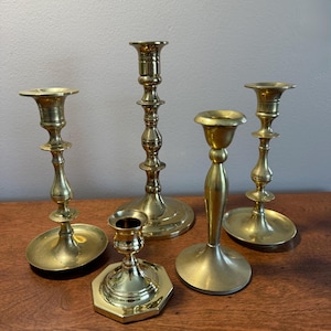 Your Choice- Vintage Brass Candlestick | Solid Brass Candle Holder | Classic Traditional Home Decor image 1