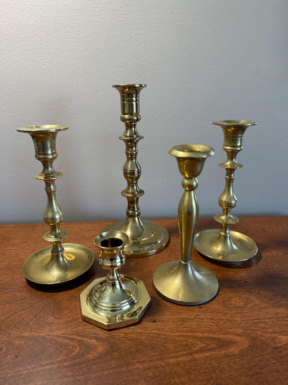Your Choice- Vintage Brass Candlestick | Solid Brass Candle Holder | Classic Traditional Home Decor