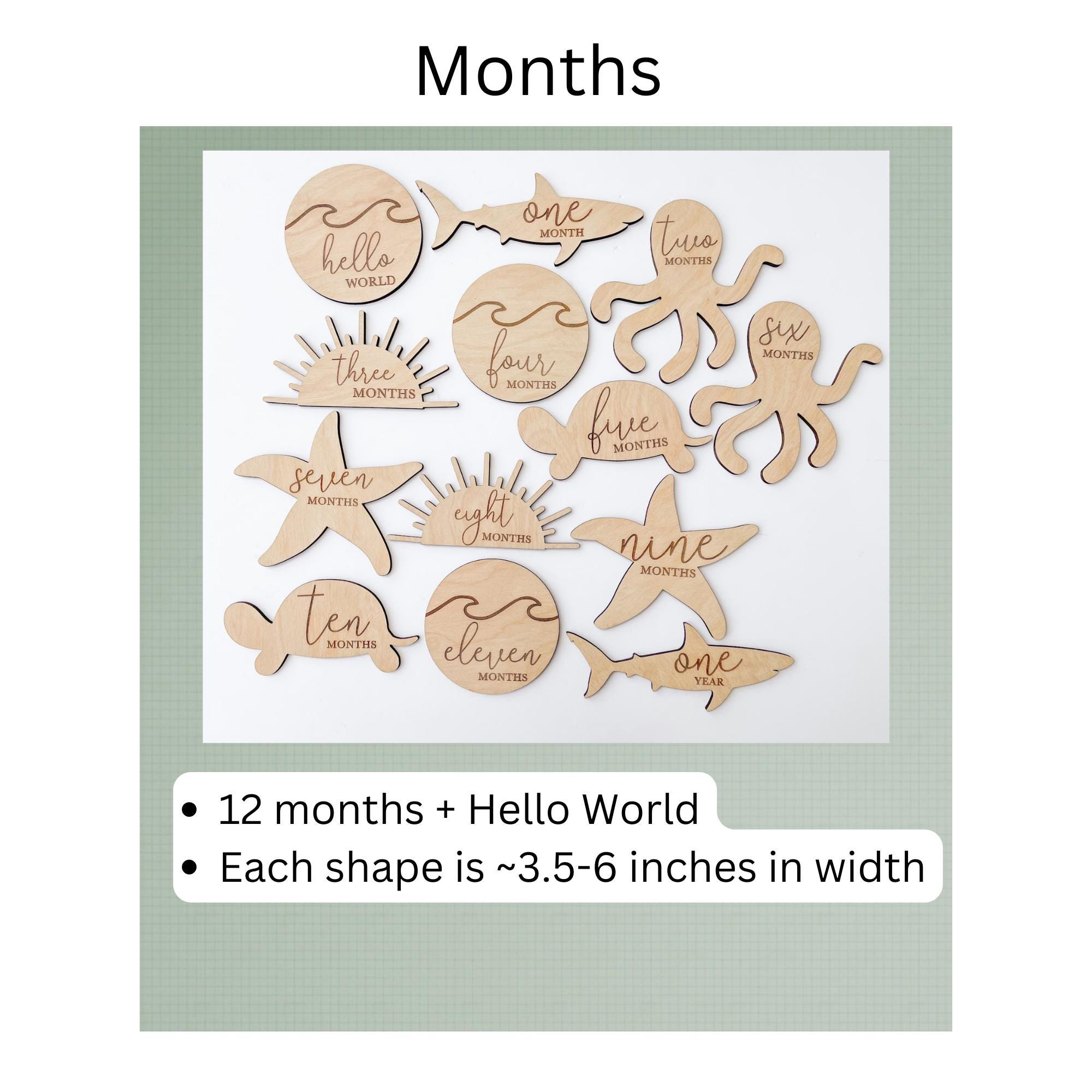 Baby Monthly Milestone Cards | Nautical Nursery | Ocean Theme Nursery ...