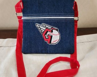 Handmade Cleveland Guardians Cross Body Double Pocket Purse