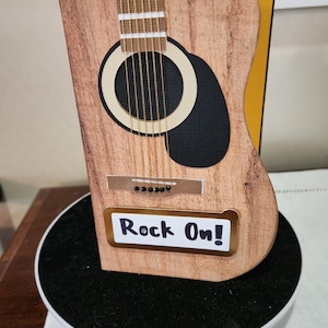 Carte de vœux Guitare pop-up tridimensionnelle