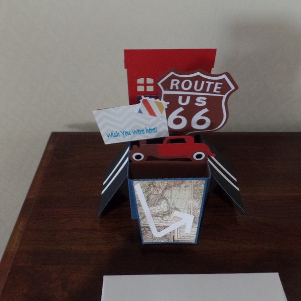 Oversized Three-Dimensional Route 66 Themed Box Card