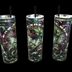 Feed me Seymour Little Shop of Horrors 20 oz Tumbler Audrey Stained Glass