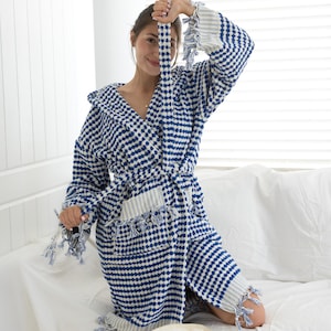 Handwoven Cotton Kimono Robe: Lightweight Boho Beach Cover-Up