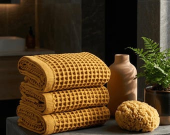 Toallas suaves y absorbentes con certificación OEKO-TEX, toalla de algodón turco con textura gofrada