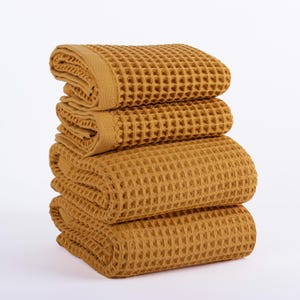 Waffle Cotton Hand Towel: Absorbent Turkish Bath & Kitchen Towel