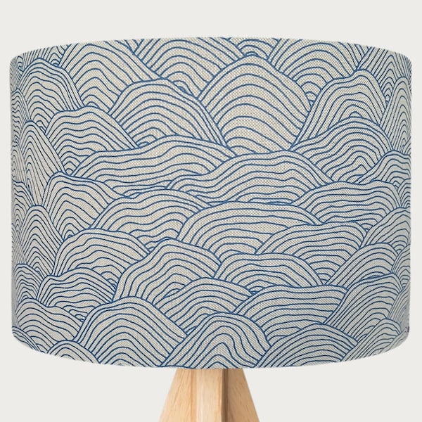 Wave Pattern Lampshade, Table Lamp, Floor Lamp, Ceiling Pendant, Sea Themed Lampshade, 15cm, 20cm, 25cm, 30cm, 35cm, 40cm Diameter
