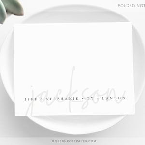 Personalized Stationery • Family Script • Folded Note Cards with Envelopes • Personalized Stationary • Family Thank You Notes • Family Cards