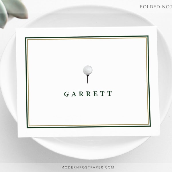 Personalized Stationery • Good Sport GOLF • Folded Golf Note Cards • Personalized Stationary • Custom Thank You Notes for Boys Girls