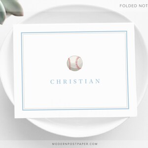 Personalized Stationery • Good Sport BASEBALL • Folded Baseball Note Cards • Personalized Stationary • Custom Thank You Notes for Boys