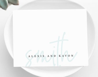 Personalized Stationery • Couples Script • Folded Note Cards with Envelopes • Personalized Stationary • Wedding Thank You Notes • Newlyweds