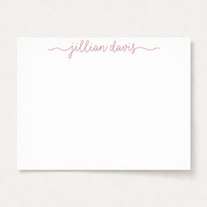 Personalized Notecards Set • Ribbon Script FLAT • Note Cards for Girls  • Custom Notecards for Teens • Personalized Stationary • Cursive
